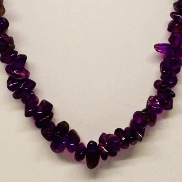 Raw Amethyst Necklace 18" - Picture 3 of 3